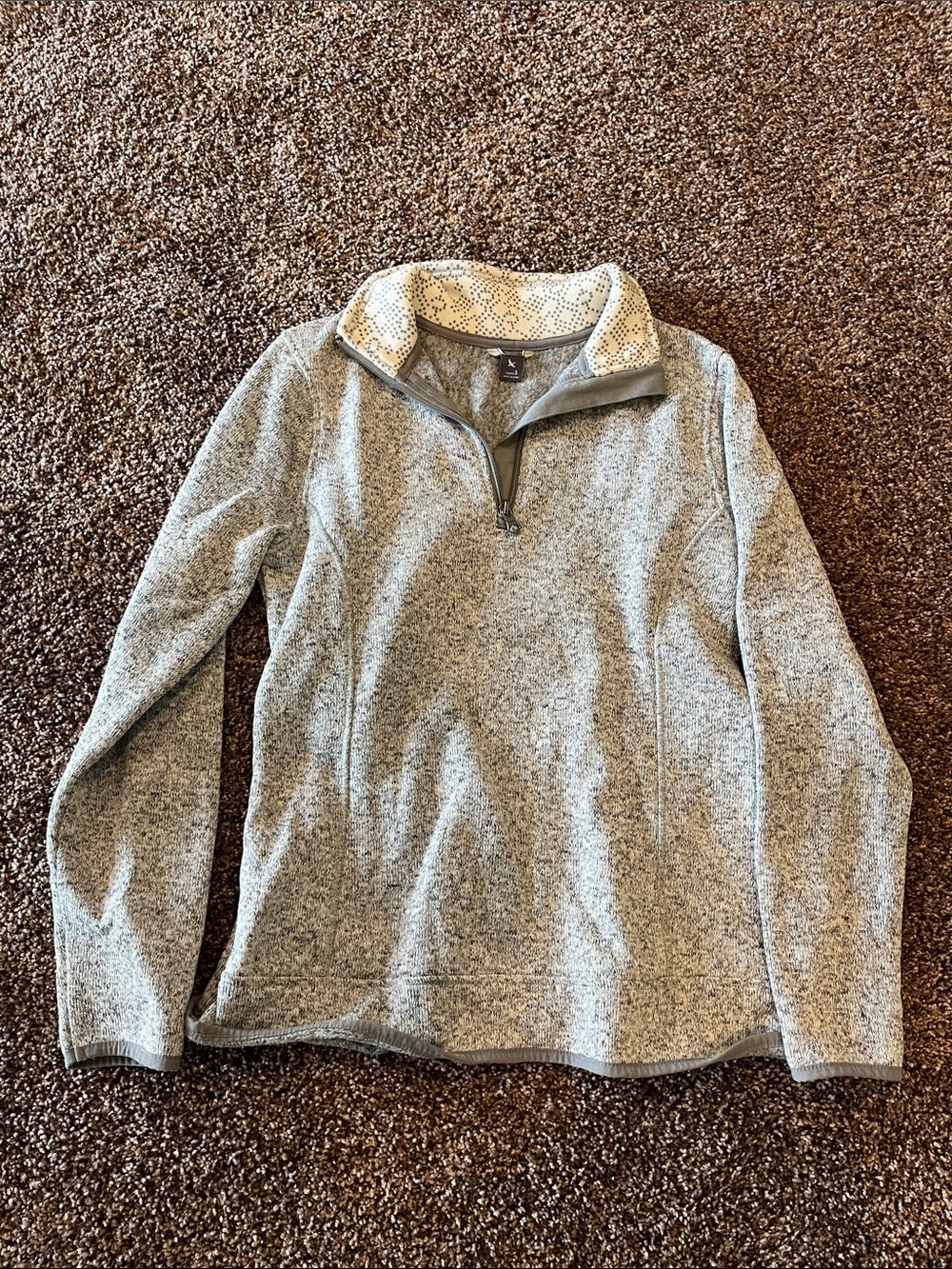 Eddie Bauer Gray Quarter-Zip Sweater Pullover